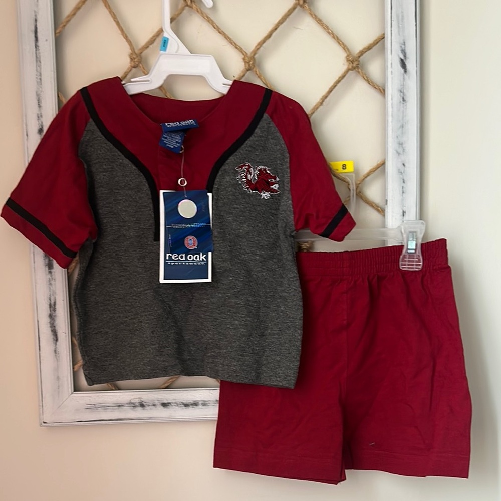 NWT Red and Gray Toddler shorts Outfit size 24 months